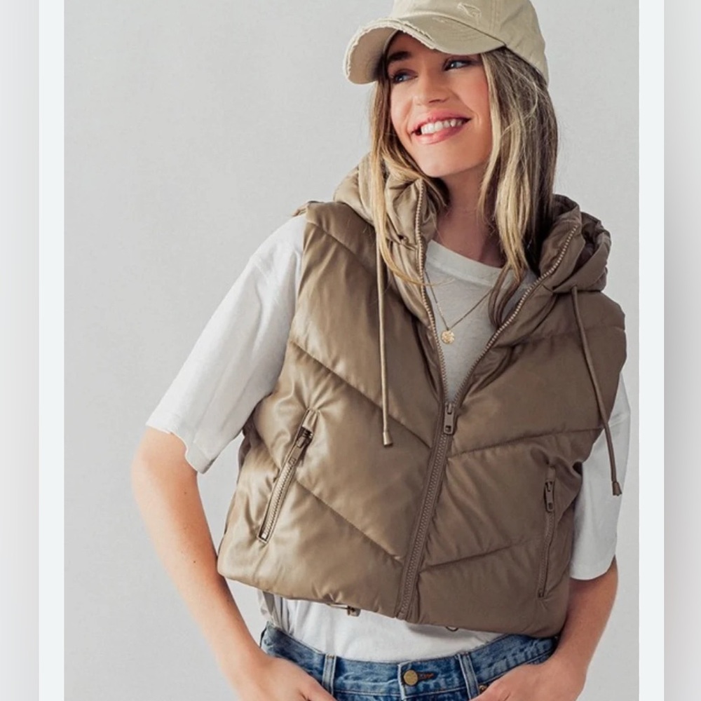 Love Tree Tan Puffer Vest